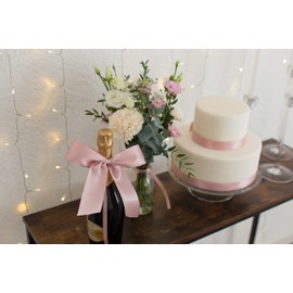 100% Mosel Satin Ribbon, in Blush Rose, Matte Shiny Gift Ribbon, Elegant Ribbon for Decorating & Crafts, for Wrapping Special Gifts, for Weddings, Christenings, etc. (50 mm x 25 m)