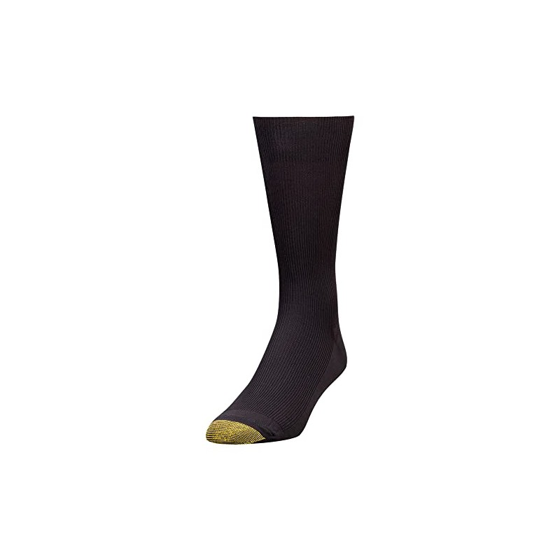 Gold Toe Men's Metropolitan Extended Sock, 3 Pack,Black,13-15