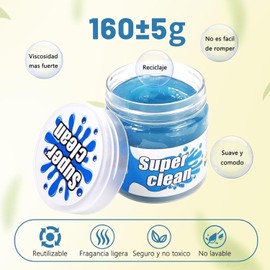 Gel de Limpieza Gel de Limpieza de Automóviles, Limpiador de Grietas de Automóviles, Gel de Limpieza de Polvo Universal,para Teclados de de Automóviles, Salidas de Aire, Impresoras, 160g