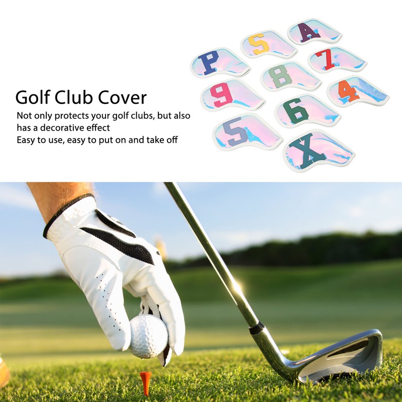 10 Pcs Golf Club Headcover PU Golf Club Protector Golf