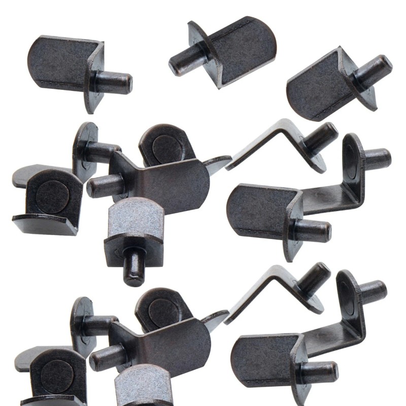 Desunia 5mm Antique Brass "Bracket" Shelf Support Pegs - 25