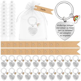 BAIFULAI 20 Sets Leaving Gifts for Colleagues, Key Fob Colleague, Great Colleagues Are Hard to Find Colleagues Keychain, Thank You Gift Tag Job Change Gift, White