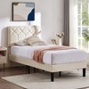 VECELO Twin Size Bed Frame Premium Leather Upholstered Platform with