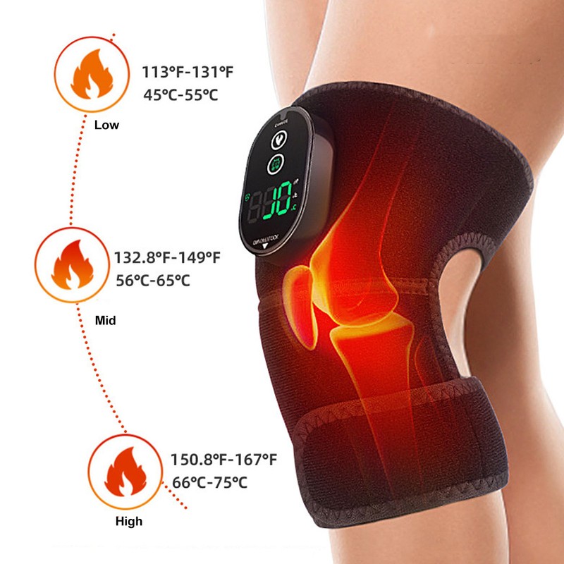 Heating Knee Massager Temperature Time Adjustable Alleviate Pain Pressure Swelling