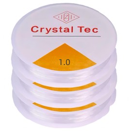 Elastic band for bracelets, 1 mm, transparent, 60 m, 3 pieces x 20 m, rubber band for bracelets, beads, jewellery, DIY, crafts, bracelets, necklace bracelet cord