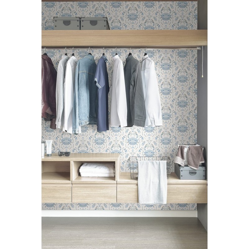 NuWallpaper Blue Shellby Peel & Stick Wallpaper