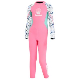 Gogokids Children's Wetsuits, Thermal Swimwear, Girls' One-Piece Swimsuits, 2.5 mm Neoprene Diving Suit, Rash Guard, Snorkel Suit, UV Protection 50+, M