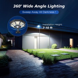Solar Lights Outdoor Waterproof, 360° Wide Angle Solar Flood Lights Outdoor Dusk to Dawn, Solar Street Lights Outdoor Motion Sensor with Remote, Super Bright LED Solar Security Lights for Yard 4-Pack