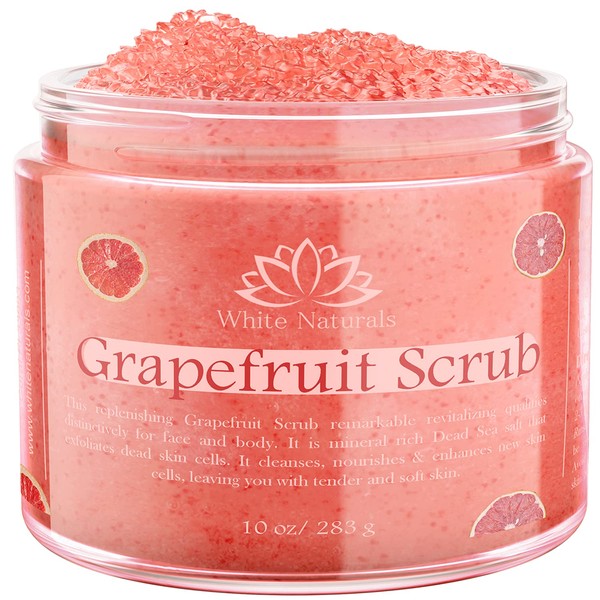 Organic Grapefruit Salt Scrub for Moisturize and Soft Skin, Bath Skin Exfoliator for Men & Women, Shower Scrub For Exfoliating Body Scrubber & Face Cleanser Scrub