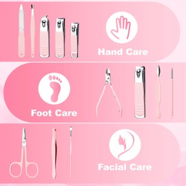 Nail Clippers for Women Nail Kit, Pedicure Tools for Feet, Fingernail & Toenail Clippers, Manicure Tools, Pedicure Tools, Suitable for Travel Manicure Kit Nail Set Kit with Everything Inneed (16pack)