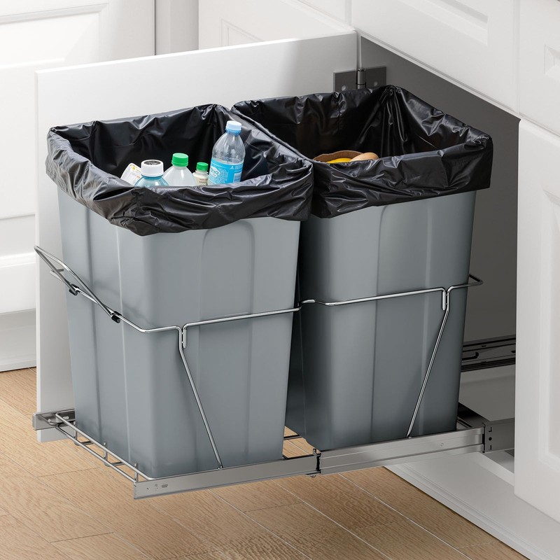 VEVOR Pullout Trash Can for Kitchen Cabinets, 35 QT x2