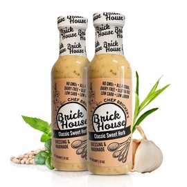 Classic Sweet Herb Vinaigrette Dressing, Paleo Healthy Keto Salad Dressing, Non-GMO, Low Sodium by Brick House, 2 Pack