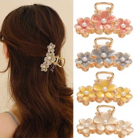 BetterJonny Hair Clips, Set of 4, Small Hair Clips, Flowers, Hair Clips, Small Hair Accessories, Adults, Cute, Popular, Fashionable