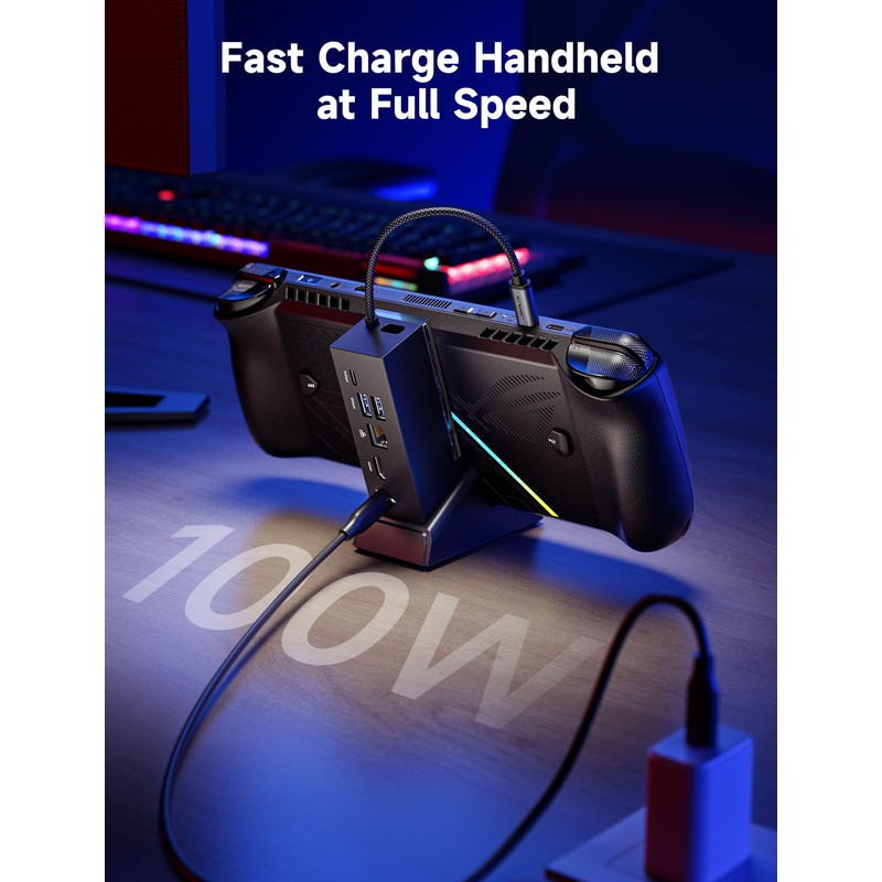 JSAUX Docking Station Compatible with ROG Ally X/ROG Ally/Steam Deck/Legion