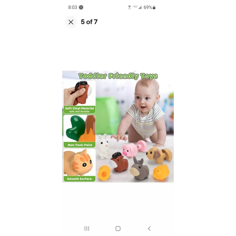Olefun Farm Animal Learning Toys for Infants Ages 6 Months+,