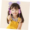 OSALADI Rhinestone Boy Girl Headphones with Fuzzy Design Over Ear