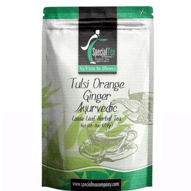Special Tea Loose Leaf Herbal Tea, Tulsi Orange Ginger Ayurvedic, 8 Ounce