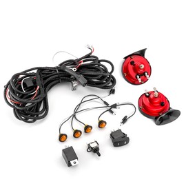 ROMELACK UTV/ATV Turn Signal Kit with Rocker Switch & 2 PCS 130DB Horn Kit Compatible with Honda Pioneer Talon Fit Can Am Commander Fit Polaris RZR Trail 1000 1000R 1000X 700 800 500 900 S900 S1000