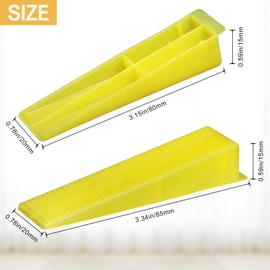 Storystore Tile Leveling System Tile Wedges, 200 Reusable Tile Wedges Leveler for 1/8 Inch, 1/16 Inch, 1/32 Inch Tile Spacers Leveling Clips, Tile Leveler Tools for Wall and Floor Tile