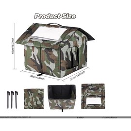 WHDPETS Cat House for Outdoor Cats, Weatherproof Feral Cat House with Mat and Doors, Easy to Put Together, Collapsible Warm Pet Nest Kitty Shelter for Winter, Never Blow Away