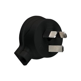HPM Flat Top Plug, 10 A, Black