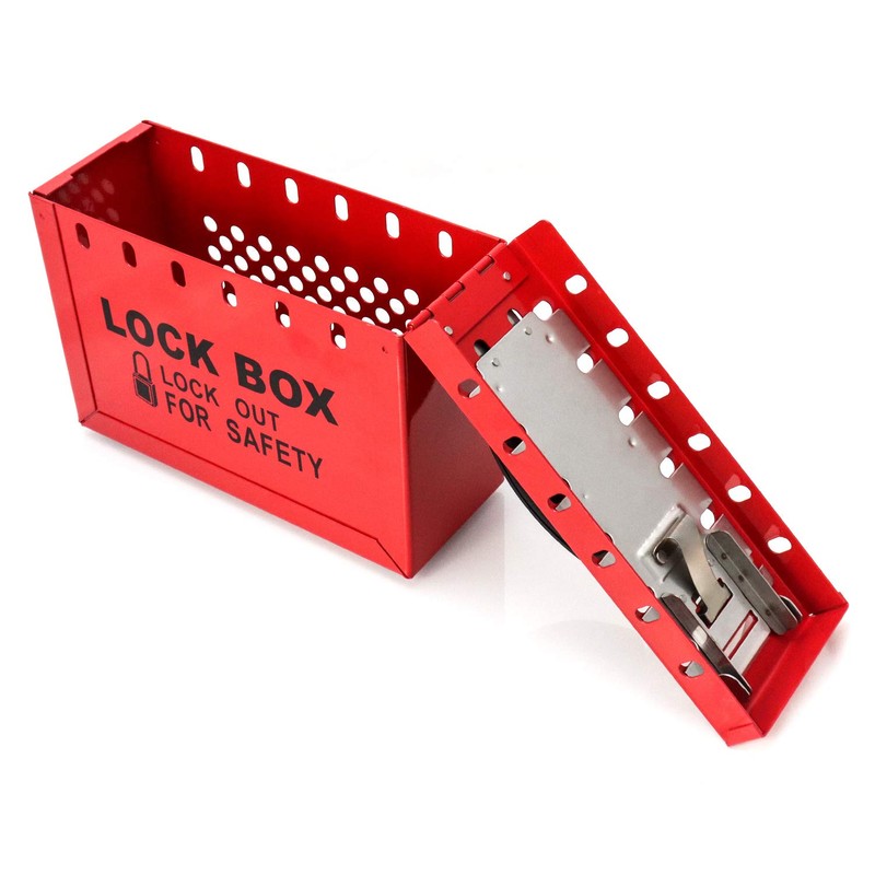 QWORK Portable Lockout Tagout Box, Group Safety Lock Box with