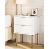 Masupu Nightstand with Charging Station,Mid-Century Modern Bedside Table with 2