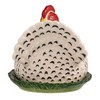 Creative Co-Op Stoneware Vintage Reproduction Hen Shaped Butter Dish, Multicolor