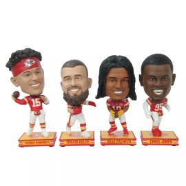 Forever Collectibles Kansas City Chiefs Super Bowl LVIII Champions Mini BIGHEAD Bobble Set