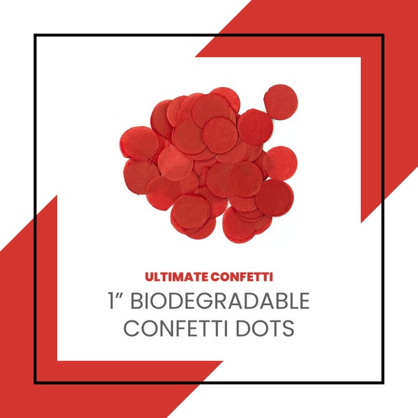 Ultimate Confetti 1" Red Biodegradable Tissue Confetti Circles-30,000 Pieces- Perfect
