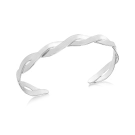 Tuscany Silver Women's Sterling Silver Twisted Torque Bangle