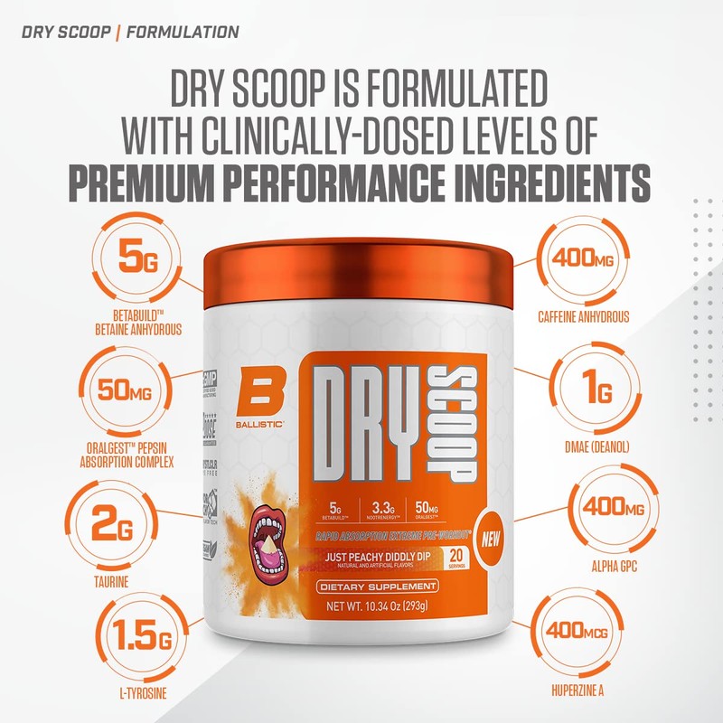 Dry Scoop Ballistic Supps Extreme Pre-Workout for Men and Women,