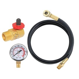Daiilg Air Tank Repair Kit W/Valve, Pressure Gauge and 4 Feet Air Tank Hose Assembly Accessory Parts Kit for Portable Carry Tank