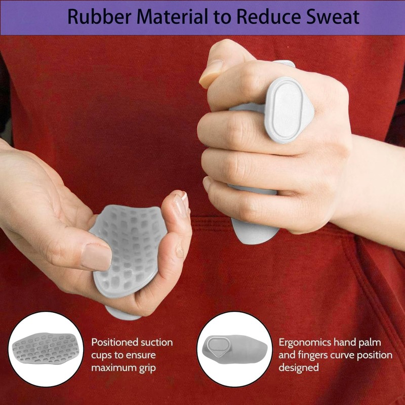 Anti-Slip Workout Grips, Ergonomic Rubber Hand Protector Gloves for Gym