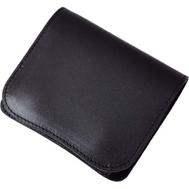 Dom Teporna Italian Bifold Wallet, Men's, Leather, Solid Thickness, Genuine Leather, Coin Purse, Minimal Wallet, Italian Leather, Middle Size, Pass Case, Card Case, Bill Holder, black