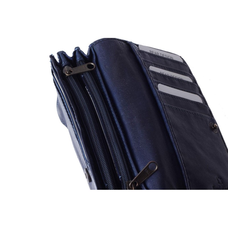 Bear Design Antic Women's Purse, Blue, 15.5 x 9 x