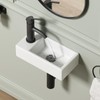 Small Wall Mounted Bathroom Sink, QISHKA 14.5" x 7" Ceramic