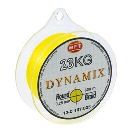 WFT Round Dynamix 600 m Braided Fishing Line, Diameter: 0.35 mm, Colour: Yellow