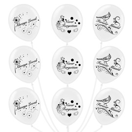 Memorial Remembrance Balloons 30 Pieces 12" White Funeral Themed Memorial Decorations Funeral Helium Remembrance Release Balloons for Heavenly Celebrations, Anniversaries, Remembrance Events