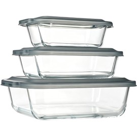 6-Piece Extra-Deep Glass Baking Dish Set with Lids, Rectangular Glass Bakeware Set, Baking Pans for Lasagna, Kitchen, Casserole Dishes for Oven, Freezer-to-Oven and Dishwasher