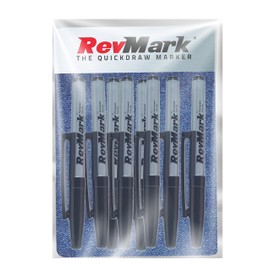 RevMark Industrial Marker - Black Permanent Ink - Standard Tip - 8 Pack (Made in the USA) (Black)