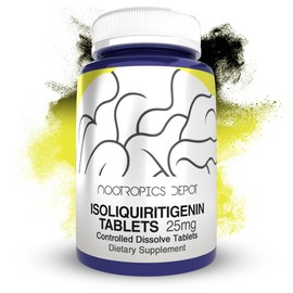 Nootropics Depot Isoliquiritigenin Controlled Dissolve Tablets | 60 Count | 25mg | Licorice Extract | Glycyrrhiza glabra | Mood, Relaxation, and Energy Support