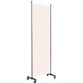 Room Divider Folding Privacy Screens with Wheels, 6FT Tall Divider for Room Separation, Movable Room Partitons and Dividers, Indoor Room Dividers Panel with Fabric (Beige, 1 Panel-22‘’-Wheels)