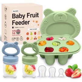 BebeCalin Baby Obst Feeder Set, Enthält 2 Babynahrung Schnuller Feeder mit 3 Größe Nippel, Silikon Obst Feeder für Babys, Babynahrung Gefriertabletts, Baby Fruit Feeder Schnuller &