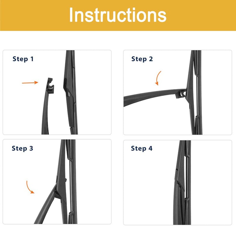 MACHSWON Rear Windshield Wiper Blade Arm Set Black 12 Inch