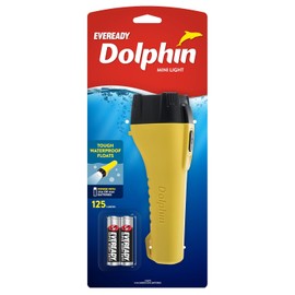 Eveready Dolphin Mini Light - Linterna LED Flotadora Resistente al Agua 125 Lúmenes + 4 Pilas AA, para Camping, Senderismo y Emergencias