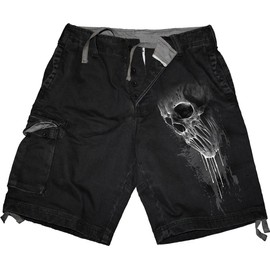 Spiral - Men - BAT Curse - Vintage Cargo Shorts Black - XX-Large