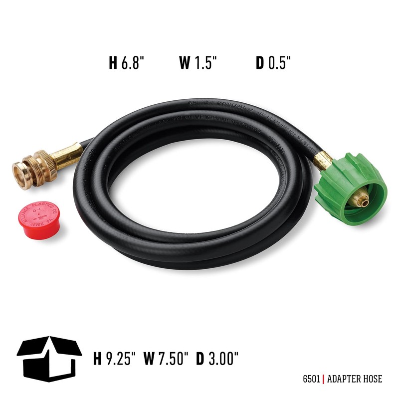Weber Adapter Hose Q-Series and Gas Go-Anywhere Grills, 6-Feet, Black