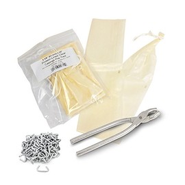 The Sausage Maker - Summer Sausage Casing Kit, Tied and Looped 61mm (2.4”) Dia. x 24” Clear, Meat-Cling, Fibrous Casings (20ct) with Sausage Pliers and Casing Rings
