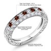 Gem Stone King 925 Sterling Silver Red Garnet and White